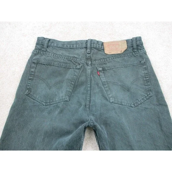 VINTAGE Levis 501 Jeans Mens 36 Green Straight Button Fly Denim 36x29 USA 90s